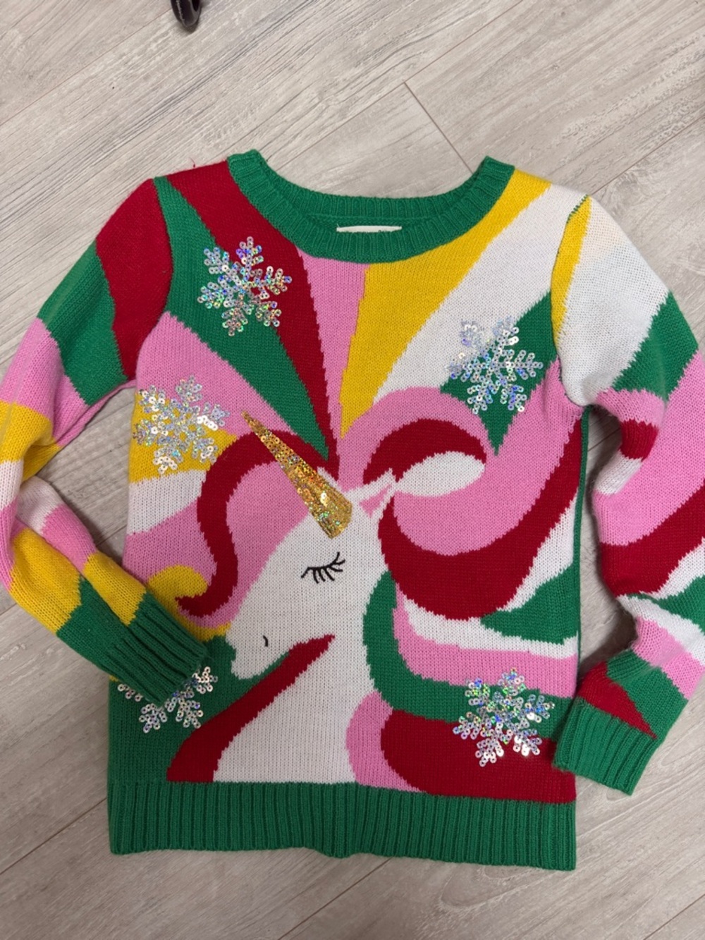 Unicorn Sequin Crewneck Sweater - Multicolor